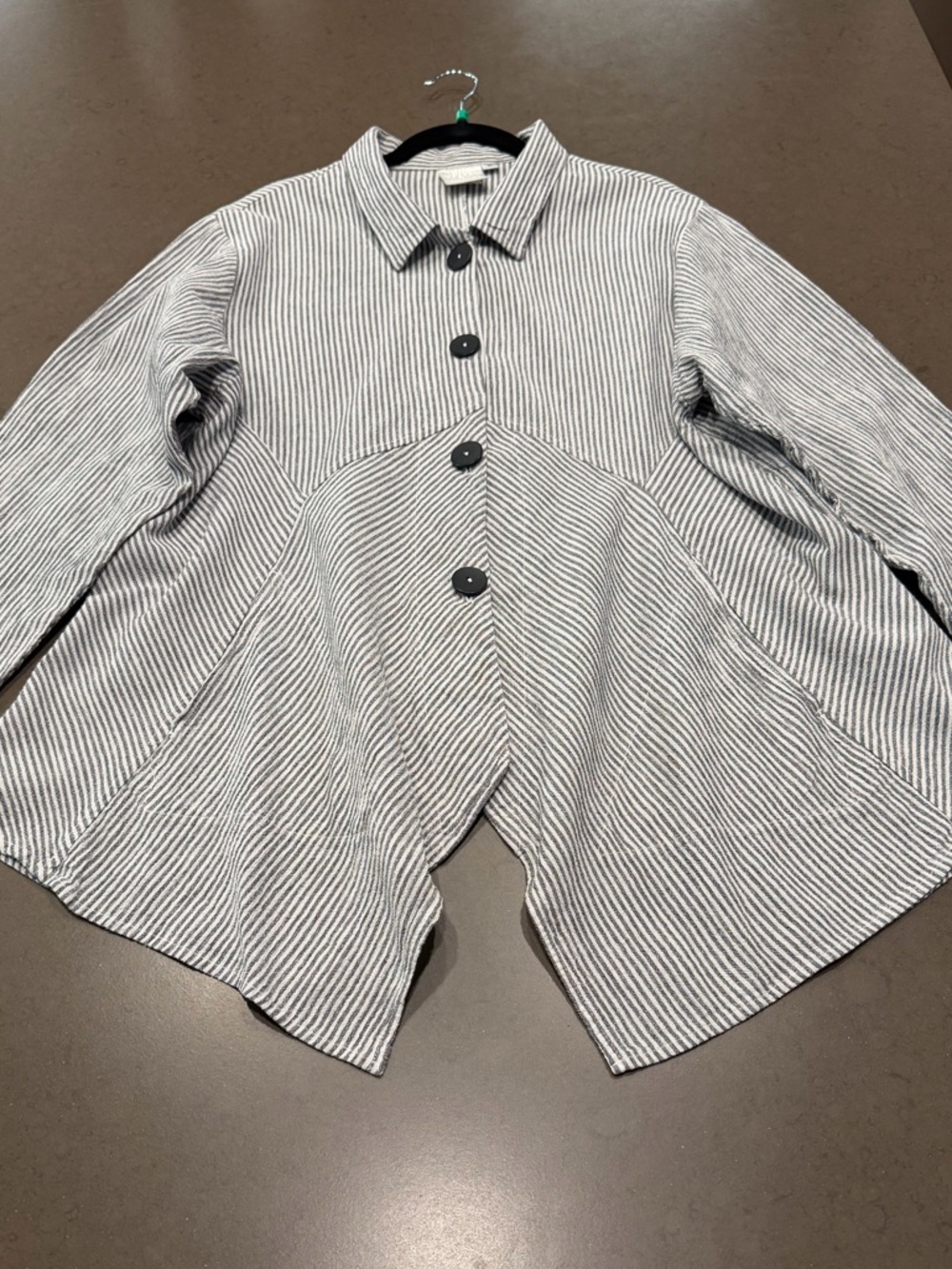 Vintage Mill Valley Clothing Co Blue Stripe Linen Blend Hobo Shirt/Jacket Sz:XL